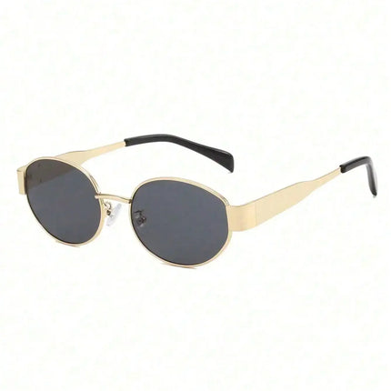 1pc Oval Shaped Small Fashion Women Fashion Glasses INS Street Fashion Vintage Fashion Glasses Metal Frame Black Fashion Glasses