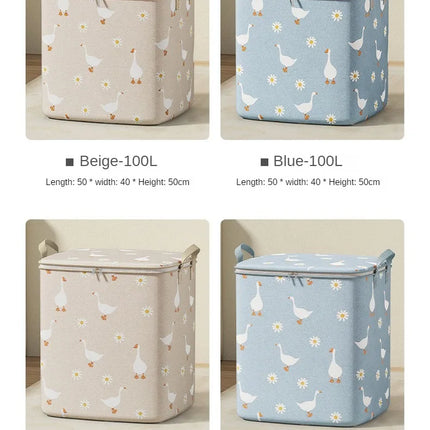 Cotton Quilt Storage Bag Large Capacity Quilt Storage Box Non Woven Clothes Special Storage Moving Luggage Bag Portable