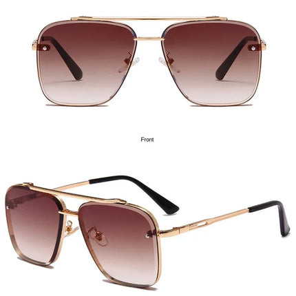New Gradient Square Vintage Sunglasses For Men Women Luxury Sun Glasses Fashion Male Driving Fishing Eyewear UV400 Óculos De Sol