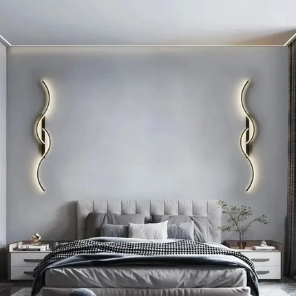 Modern LED Wall Lamp Bedrooms Living Room Indoor Lighting Tv Sofas Bedside Backgrounds Decor Lights Strip Minimalist Wall Light