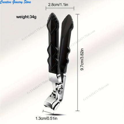 Professional Stainless Steel Toenail Clippers for Seniors, Wide Jaw, Angled Head, Concave Blade