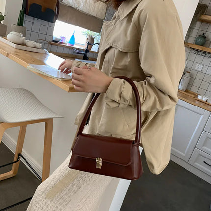 Korean Style Underarm Female Bag PU Minimalist Women Handbag 2025 New Fashion Shoulder Bag Solid Color Daily Commuter bag