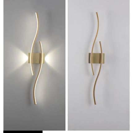 Long Strip LED Wall Lamp Modern Remote Control Dimming Living Roomdecor Wall Lamp Background Bedroom Bedside Home LED Lighting