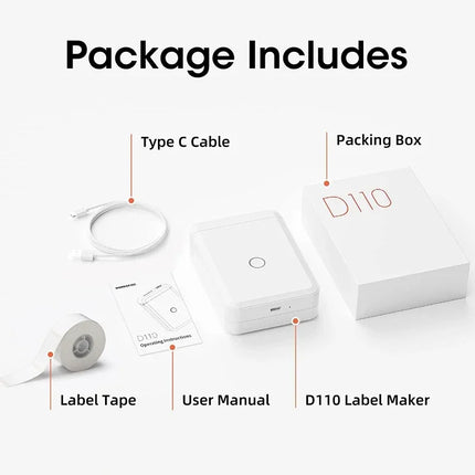 Niimbot D110 Portable Mini Printer Thermal Adhesive Sticker Label Printer Inkless Pocket Label Maker UV Printer For Mobile Label