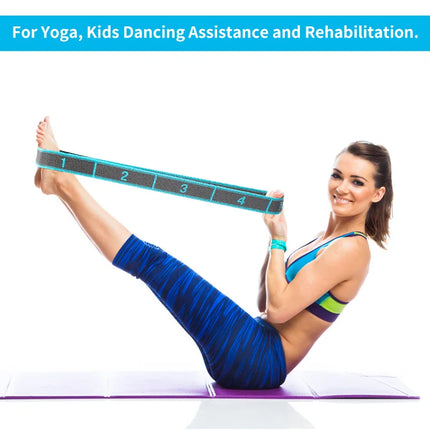 Elastic Yoga Stretching Strap with Loops, Stretch Strap for Ballet, Leg, Body, Stretch Band for Yoga, Dance, Pilates, Gymnastics