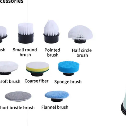 9-in-1 Electric Rotating Cleaning Brush, Wireless Shower Scrubber with Replaceable Heads and Adjustable Telescopic Handle