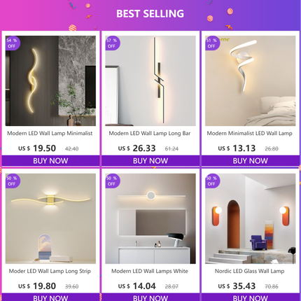 Modern LED Wall Lamp Minimalist Led Light Bedroom Bedside Long Strip Wall Sconces Living Room Home Indoor Lighting Fixture
