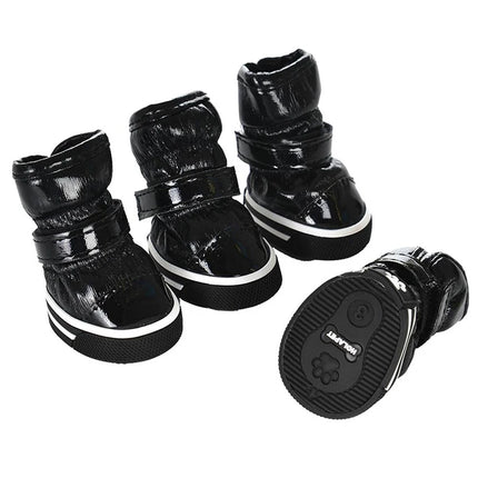 4Pcs/set Pet Shoes Winter Warm Waterproof Slip Fleece Dog Snow Boots for Dogs Puppy Rain Footwear Accessories Chihuahua Bulldog