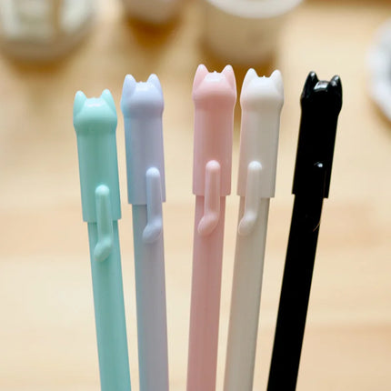 Set of 6 Cute Kitten Gel Pens, Suitable as Party Gifts for Boys and Girls, School Supplies, and Presents