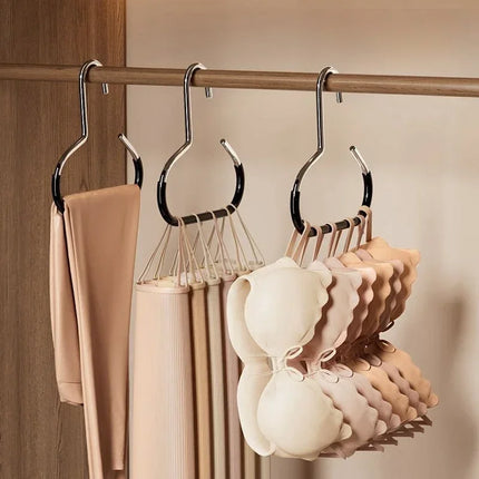 Tie Hanger Multifunction Hooks Circle Ring Hat Hanger Non-marking Non-slip Hat Storage Hook Scarf Towel Tie Hanging Rack