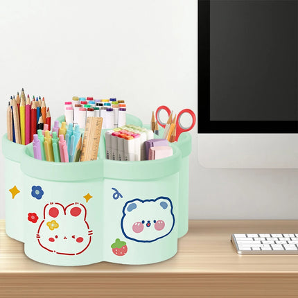360 Rotating Pen Holder Desk Organizers with 6 Slots Desk Pencil Pen Holder Large Capacity Pen Organizers Home Office Art Supply