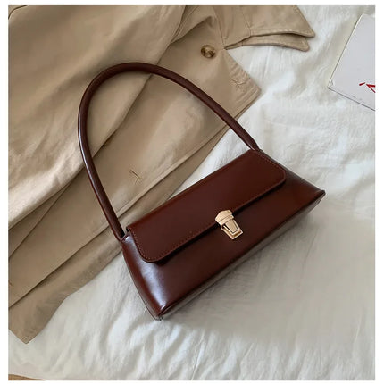 Korean Style Underarm Female Bag PU Minimalist Women Handbag 2025 New Fashion Shoulder Bag Solid Color Daily Commuter bag