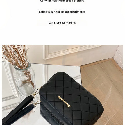 2026 tassel women's small crossbody bag trend diamond grid embroidery camera women's shoulder bag fashion chain crossbody bag