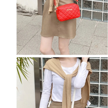 2026 tassel women's small crossbody bag trend diamond grid embroidery camera women's shoulder bag fashion chain crossbody bag