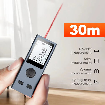 Mini Size Laser Distance Meter with USB Rechargeable Measurement Pythagoras Area Volume Measurement M/FT/IN Unit Swi