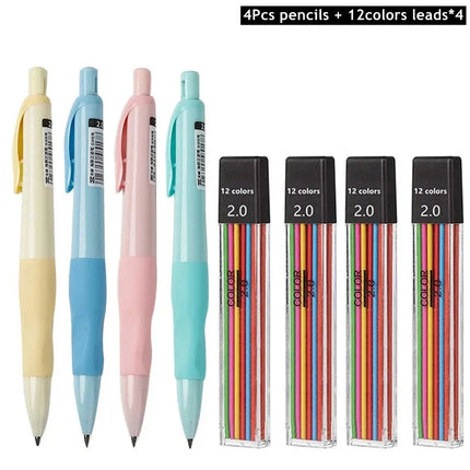 2mm Mechanical Pencils Set Carpenter Drafting HB Pencil 2.0 mm for Drawing Writing Sketching Kawaii School Supplies