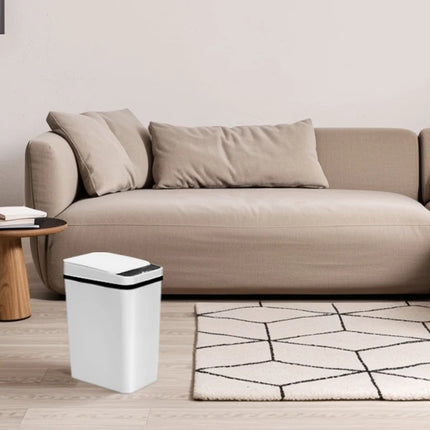 2 Pack 12L Bathroom Automatic Trash Cans Touchless Motion Sensor Slim with Lid for Bathroom Bedroom Living Room Office White