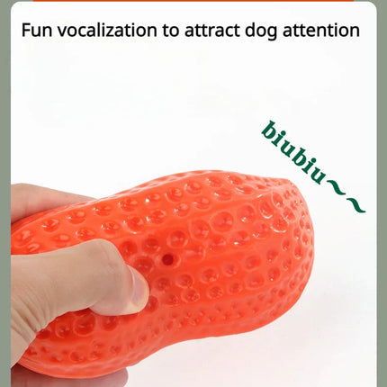 Dog Chewing Toy Simulation Peanut Squeaking Plaything Grinding Teeth Cleaning Anti Bite Rubber Cat Pet Toy Interactive Chew