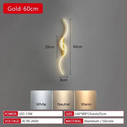 Modern LED Wall Lamp Bedrooms Living Room Indoor Lighting Tv Sofas Bedside Backgrounds Decor Lights Strip Minimalist Wall Light
