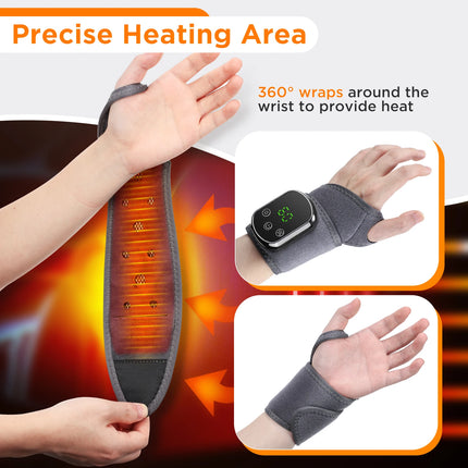Electric Heating Wrist Massager Wrist Brace Protector Wrap Vibration Massage Relieves Tenosynovitis Carpal Tunnel Fatigue Relief