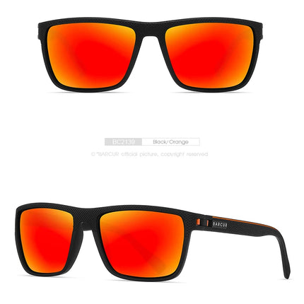 BARCUR Design TR90 Sunglasses Men Polarized Light Weight Sports Sun Glasses Women Eyewear Accessory Oculos UVAB Protection
