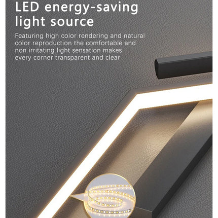 Long Strip LED Wall Lamp Modern Remote Control Dimming Living Roomdecor Wall Lamp Background Bedroom Bedside Home LED Lighting