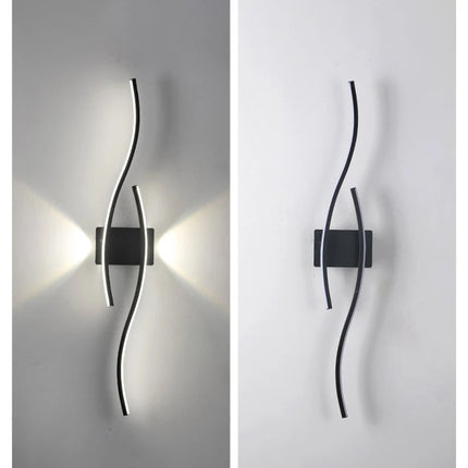 Long Strip LED Wall Lamp Modern Remote Control Dimming Living Roomdecor Wall Lamp Background Bedroom Bedside Home LED Lighting