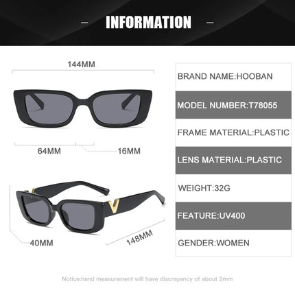 Fashion Cat Eye Sunglasses Luxury V Sun Glasses For Ladies Classic Rectangle Driving Eyewear UV400