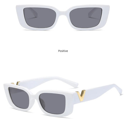 Fashion Cat Eye Sunglasses Luxury V Sun Glasses For Ladies Classic Rectangle Driving Eyewear UV400
