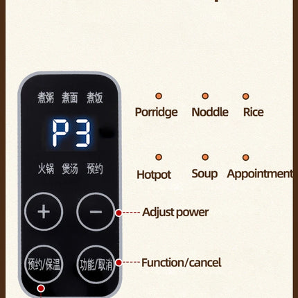 600W Electric Cooking Pot Rice Cooker Hotpot  Multicooker Pancake Smart Electric Skillet Fried Pan 1.6L Food Steamer 220V