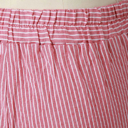 Long Linen Pants Women Women Summer Fashion Striped Print Button Casual Versatile Loose High Waist Yoga Dress Pants For Women