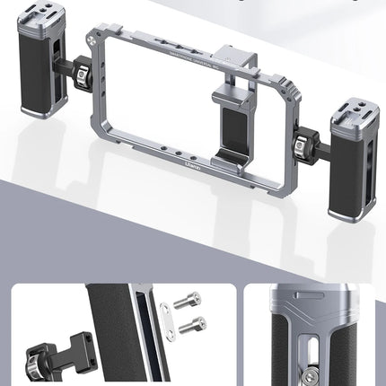 Ulanzi Universal Smartphone Video Rig Phone Cage with Dual Hand Grip Phone Vlog for iPhone Android Smartphone Photography