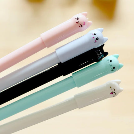 Set of 6 Cute Kitten Gel Pens, Suitable as Party Gifts for Boys and Girls, School Supplies, and Presents