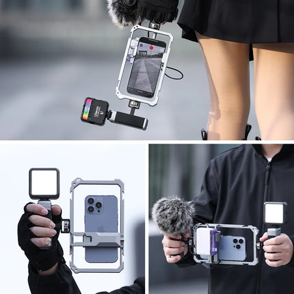Ulanzi Universal Smartphone Video Rig Phone Cage with Dual Hand Grip Phone Vlog for iPhone Android Smartphone Photography