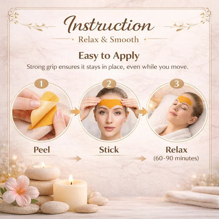 Forehead Wrinkle Patches 10Pcs Facial Smoothing Strip for Frown Lines and Lines Anti Wrinkle Face Tape with Jojoba Oil Skin Lift
