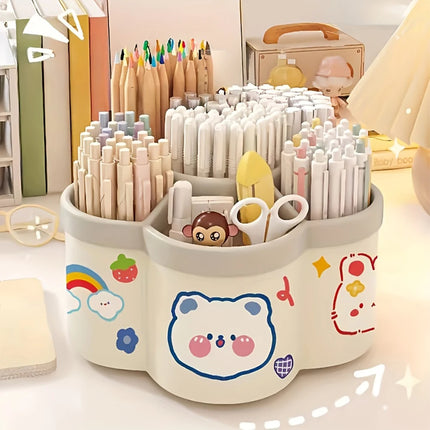 360 Rotating Pen Holder Desk Organizers with 6 Slots Desk Pencil Pen Holder Large Capacity Pen Organizers Home Office Art Supply