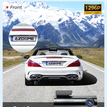 AZDOME Dash Cam 1296P WiFi Dash Camera for Cars Voice Control Dashcams Night Vision Loop Recording G-Sensor 24H Parking Monitor