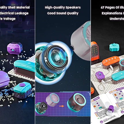 VATOS Science Circuit for Kids DIY Electronics Exploration Kit 150+ Project Physics Experiment Circuit Board Educate Toy Ages 6+