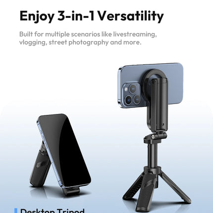 Ulanzi JJ03 Magnetic Phone Tripod Wireless Phone Grip Selfie Stick Desktop Tripod for iPhone 16 15 14 13 Pro Pro Max
