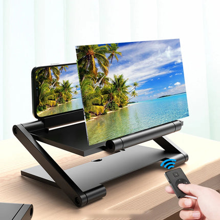 8 inch 3D HD Cell Phone Screen Amplifier Bracket 3-4X Zoom Curved Surface Foldable Display Magnifying Stand for 4.0-6.0 inch Pho
