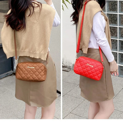 2026 tassel women's small crossbody bag trend diamond grid embroidery camera women's shoulder bag fashion chain crossbody bag