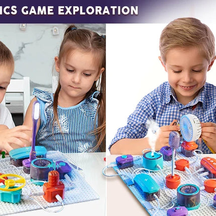 VATOS Science Circuit for Kids DIY Electronics Exploration Kit 150+ Project Physics Experiment Circuit Board Educate Toy Ages 6+