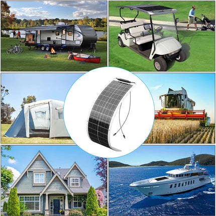 50W 100W Monocrystalline Flexible Solar Panel Kit 12V Battery Charger System For Home Camping Car RV Boat Off-grid Applications