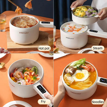 600W Electric Cooking Pot Rice Cooker Hotpot  Multicooker Pancake Smart Electric Skillet Fried Pan 1.6L Food Steamer 220V