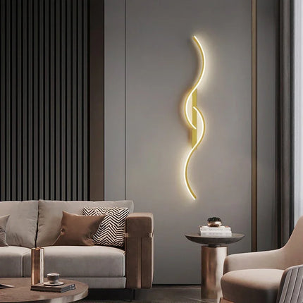 Modern LED Wall Lamp Bedrooms Living Room Indoor Lighting Tv Sofas Bedside Backgrounds Decor Lights Strip Minimalist Wall Light