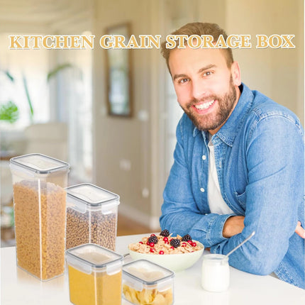 42pcs Sealed food storage containers with LIDS plastic kitchen pantry, dry cargo jars of lactose, grain, flour, sugar, labeled,