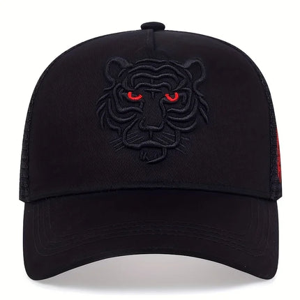 1piece Unisex Tiger Head Embroidery Baseball Caps Spring and Autumn Outdoor Adjustable Casual Hats Sunscreen Hat ﻿