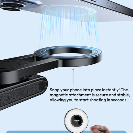 Ulanzi JJ03 Magnetic Phone Tripod Wireless Phone Grip Selfie Stick Desktop Tripod for iPhone 16 15 14 13 Pro Pro Max