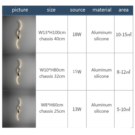 Modern LED Wall Lamp Minimalist Led Light Bedroom Bedside Long Strip Wall Sconces Living Room Home Indoor Lighting Fixture