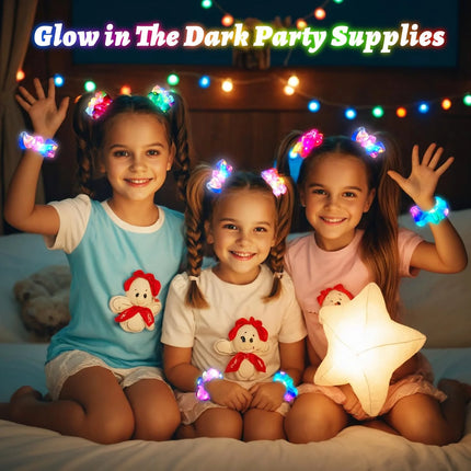 Fashion LED Luminous Hair Scrunchies Light Up Glowing Scrunchy Hair Band For Girls Flashing Hair Tie Hair Rope Hair Accessories